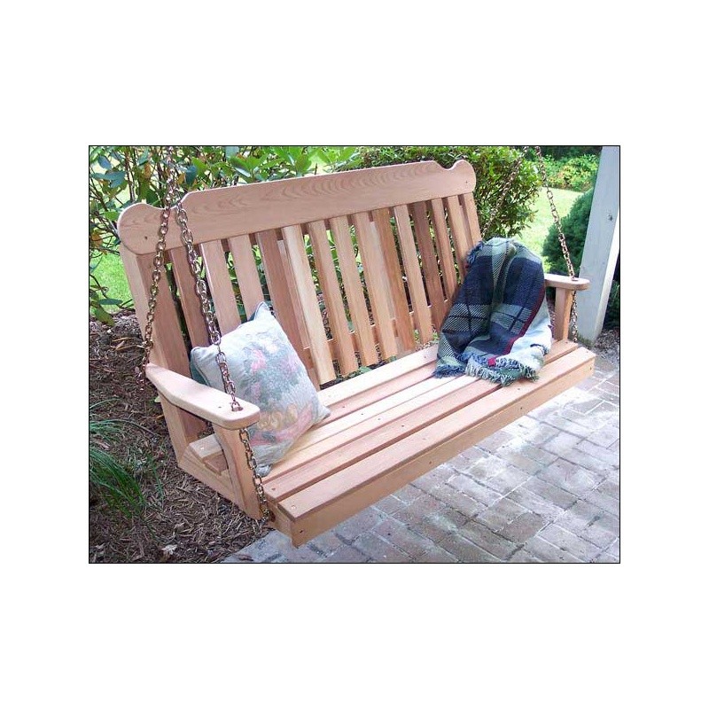 Outdoor Furniture: Gliders Rockers: Cedar Classic Porch Swing 2' Natural