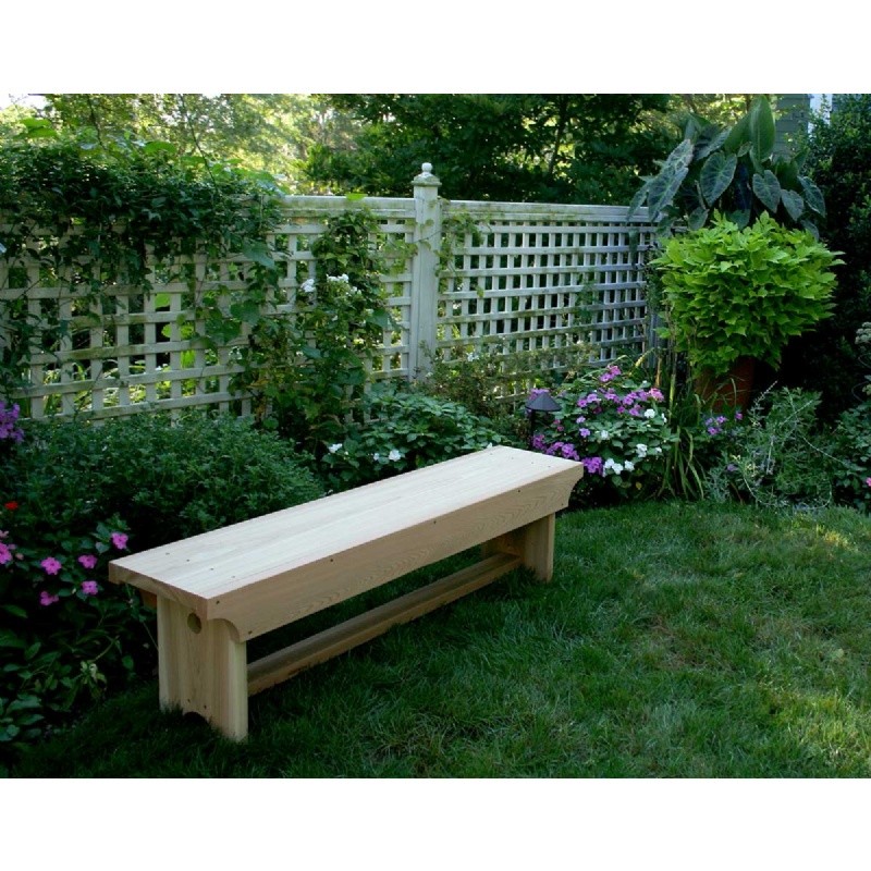 Outdoor Furniture: Wood: Cedar 1805 Traditional Heavy Duty Bench Natural 5'