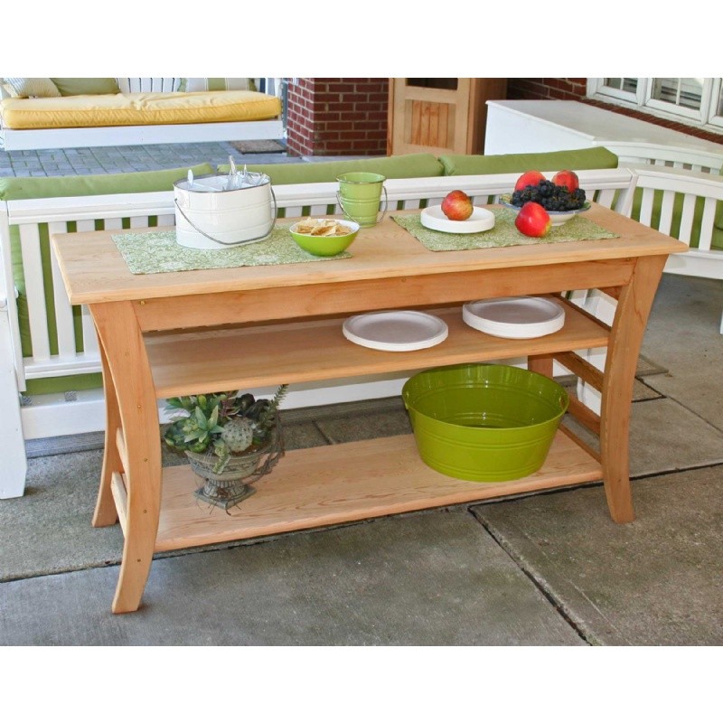 Outdoor Furniture: Wood: Cedar Entertaining Buffet Table Natural 48"