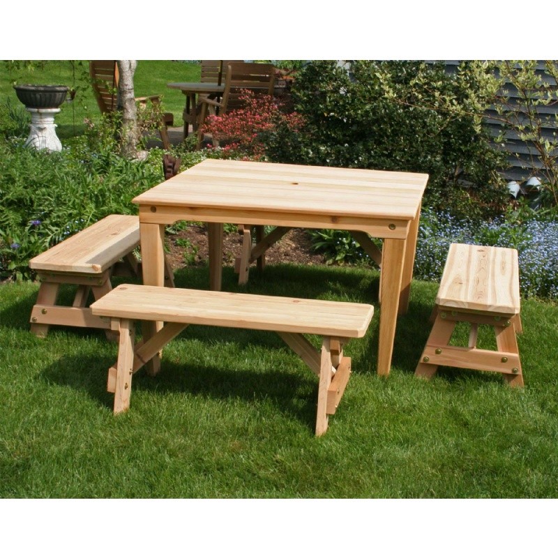 Cedar Social Dining Set Natural : Outdoor Patio Dining Sets
