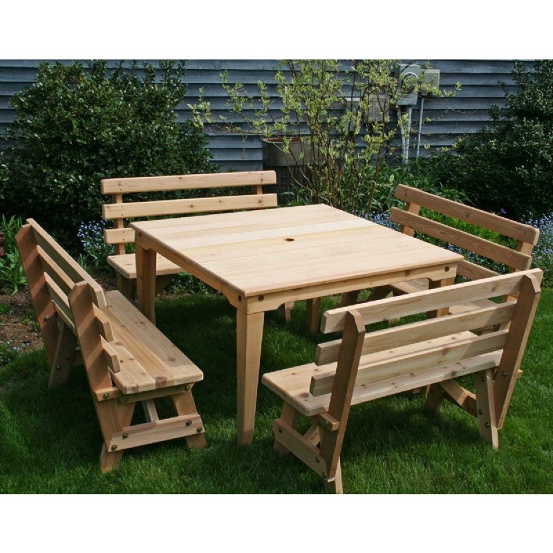Cedar Union Dining Set Natural : Outdoor Patio Dining Sets