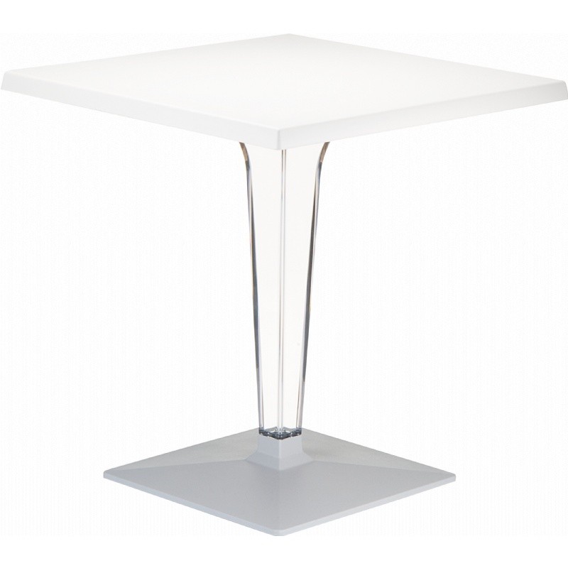 Ice Square Dining Table White Top 24 inch.