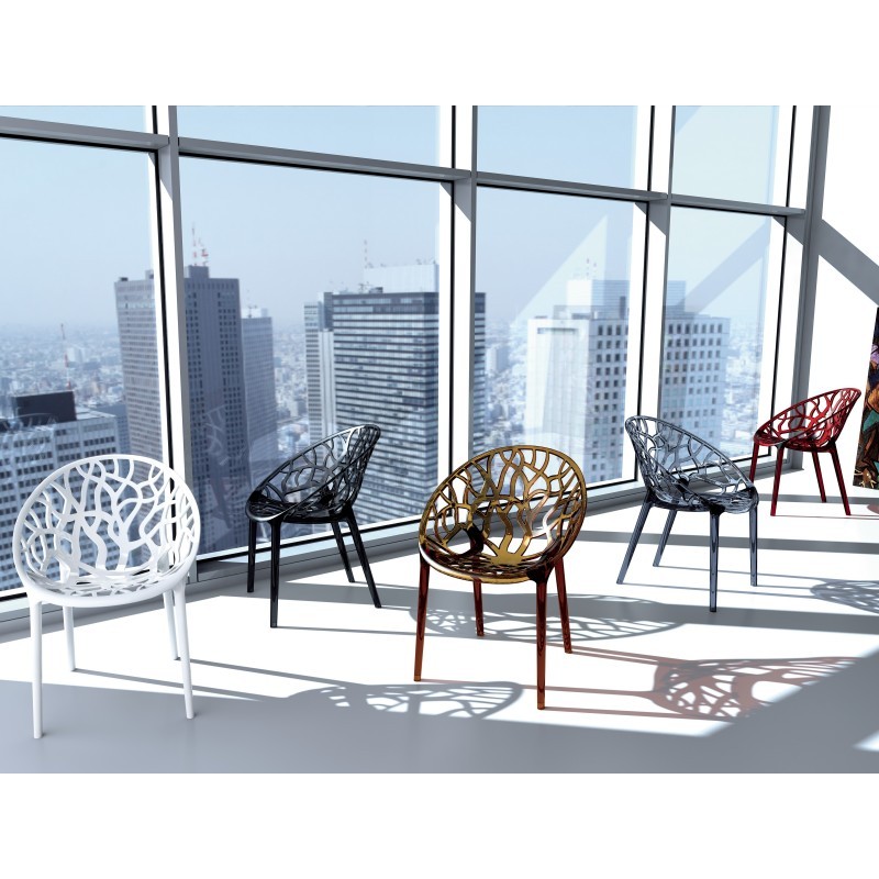 Crystal Outdoor Dining Chair Transparent Black alternative photo #5