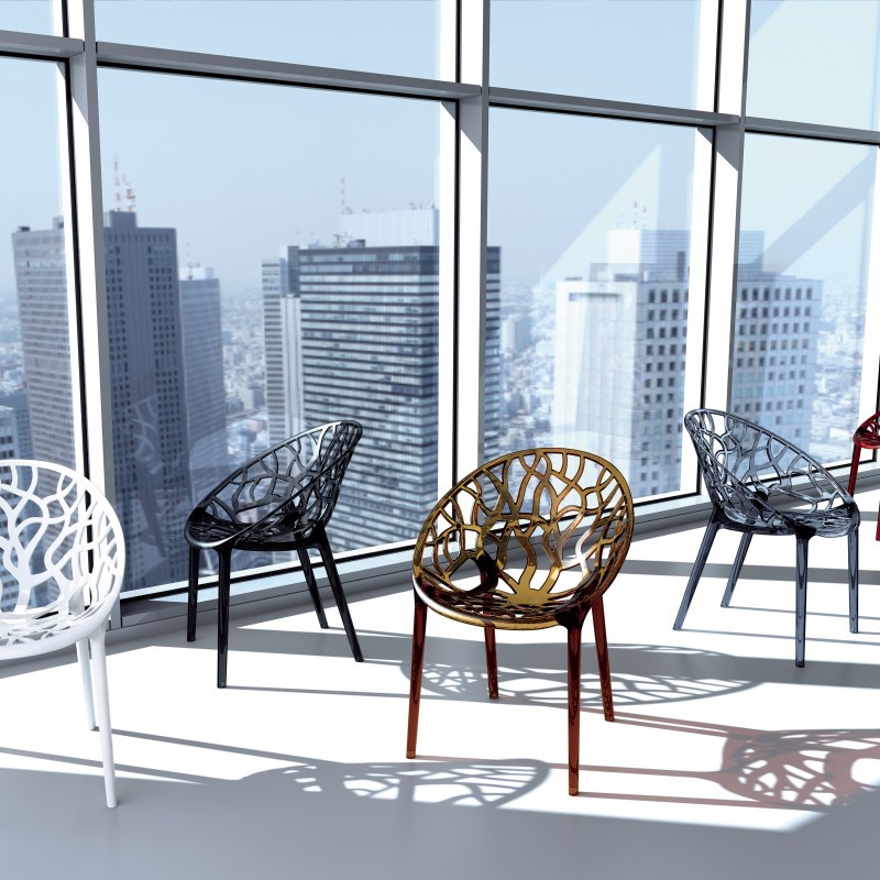 Crystal Outdoor Dining Chair Transparent Amber alternative photo