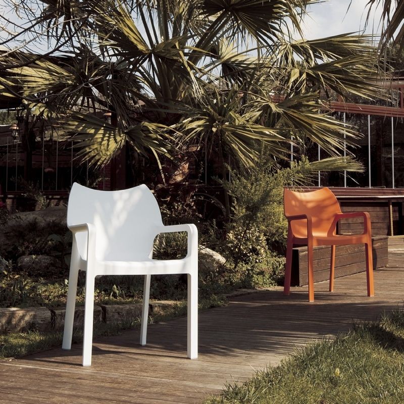 Diva Resin Outdoor Dining Arm Chair White alternative photo