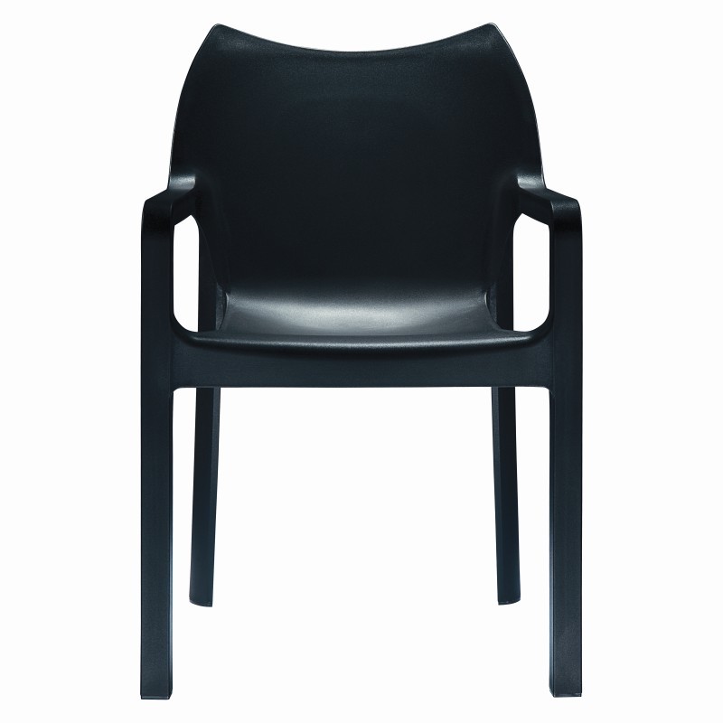 Diva Resin Outdoor Dining Arm Chair Black alternative photo