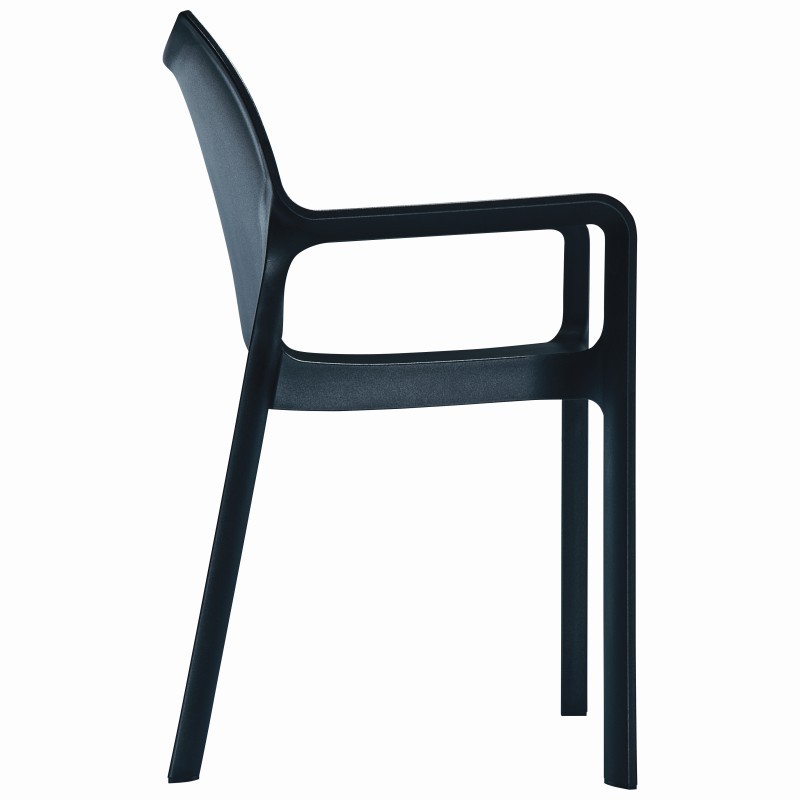 Diva Resin Outdoor Dining Arm Chair Black alternative photo