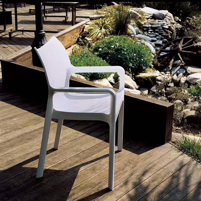 Diva Resin Outdoor Dining Arm Chair White alternative photo