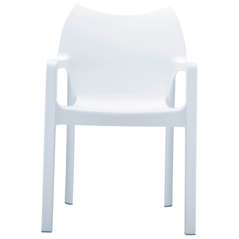 Diva Resin Outdoor Dining Arm Chair White alternative photo
