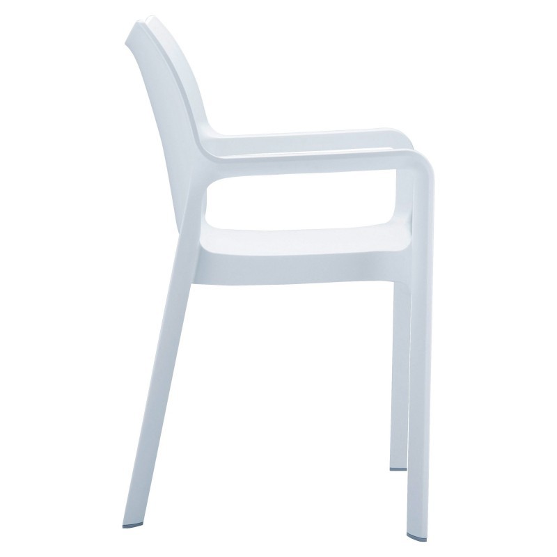 Diva Resin Outdoor Dining Arm Chair White alternative photo