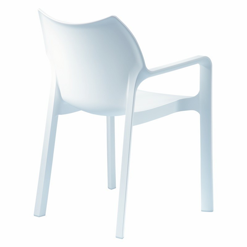 Diva Resin Outdoor Dining Arm Chair White alternative photo