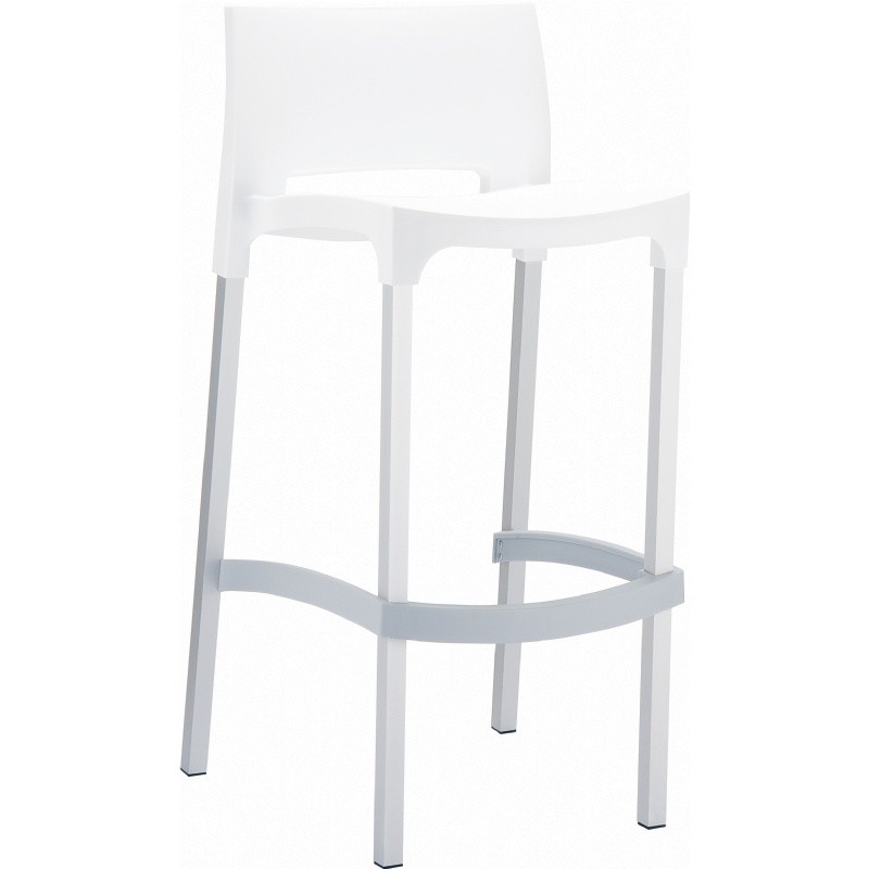 Gio Resin Outdoor Barstool White