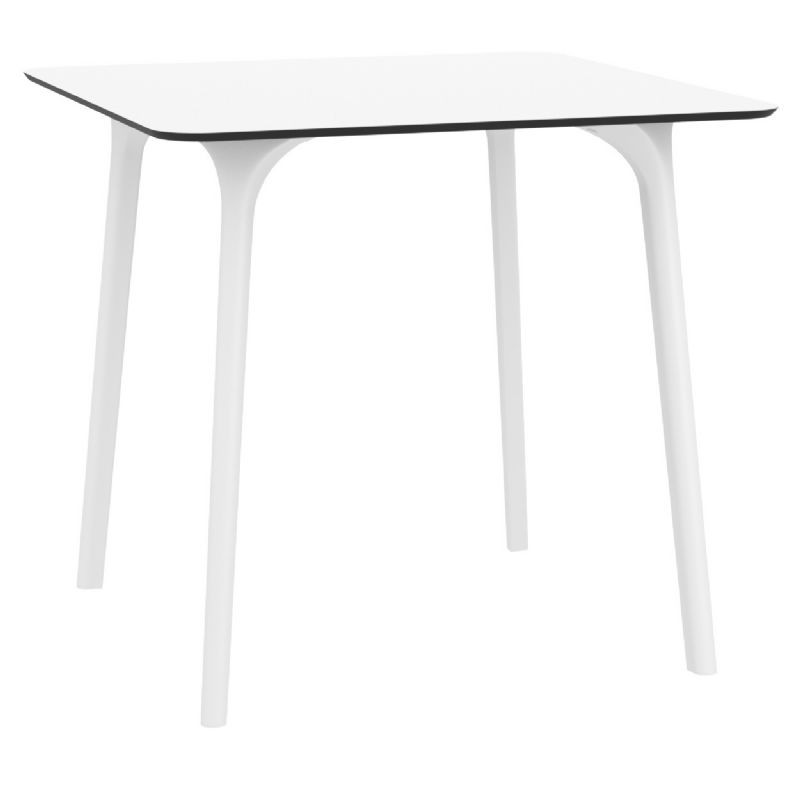 Maya Square Outdoor Dining Table 32 inch White : Square Dining Tables