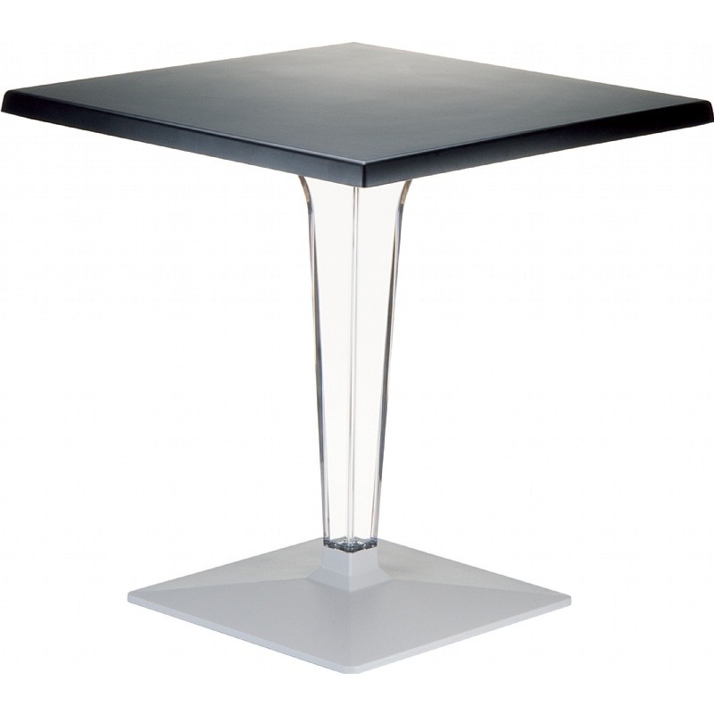 Ice Square Dining Table Black Top 24 inch. : Square Dining Tables