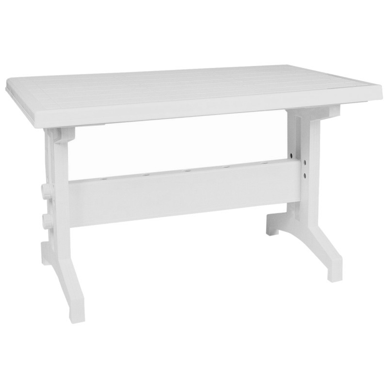 Sunshine Rectangle Slim Resin Table White : Plastic Outdoor Tables