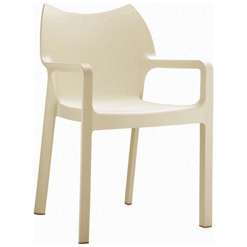 Outdoor Furniture: Siesta: La Maya Collection: Diva Resin Outdoor Dining Arm Chair Beige