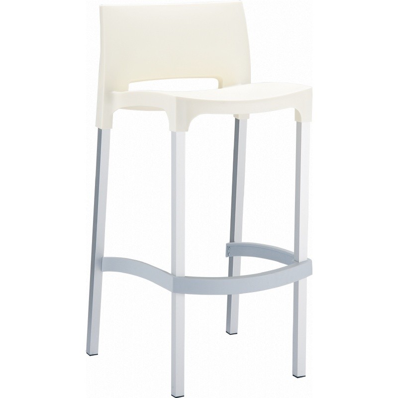 Gio Resin Outdoor Barstool Beige : Yogurt Shop Chairs