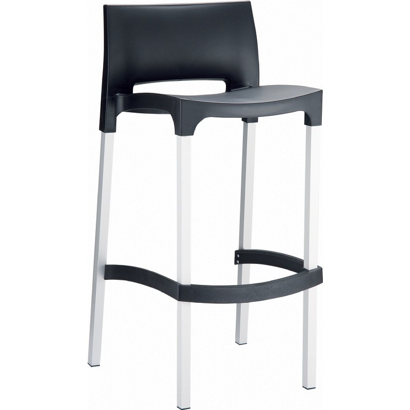 Outdoor Furniture: Bar Stools: Gio Resin Outdoor Barstool Black