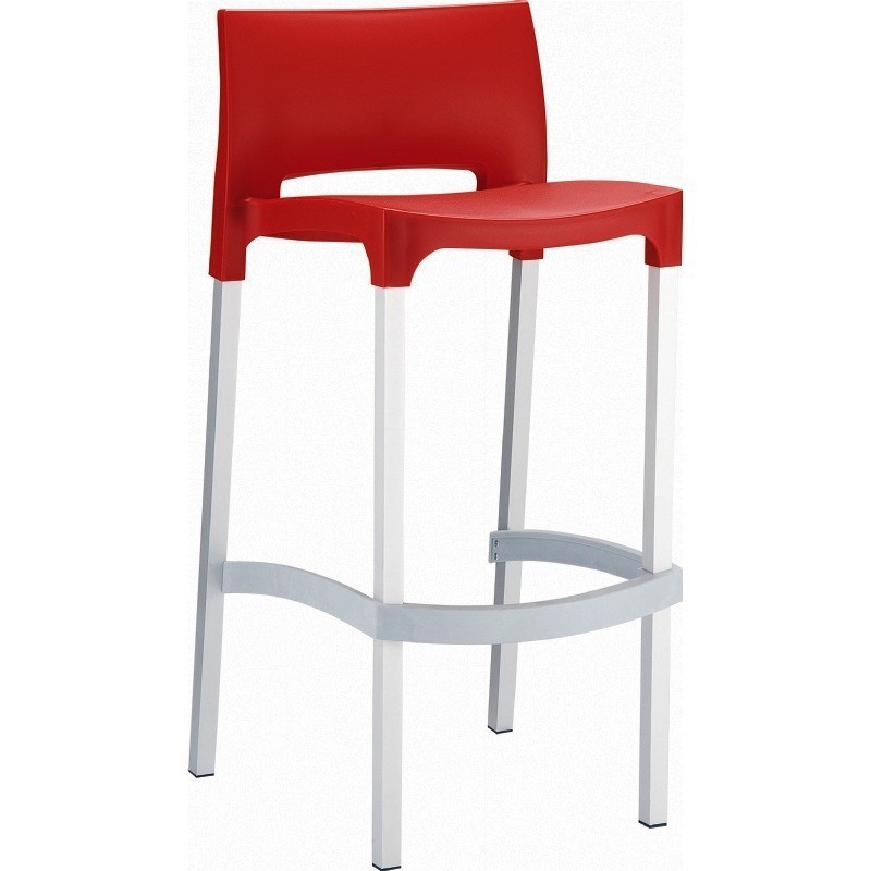 Gio Resin Outdoor Barstool Red : Yogurt Shop Chairs