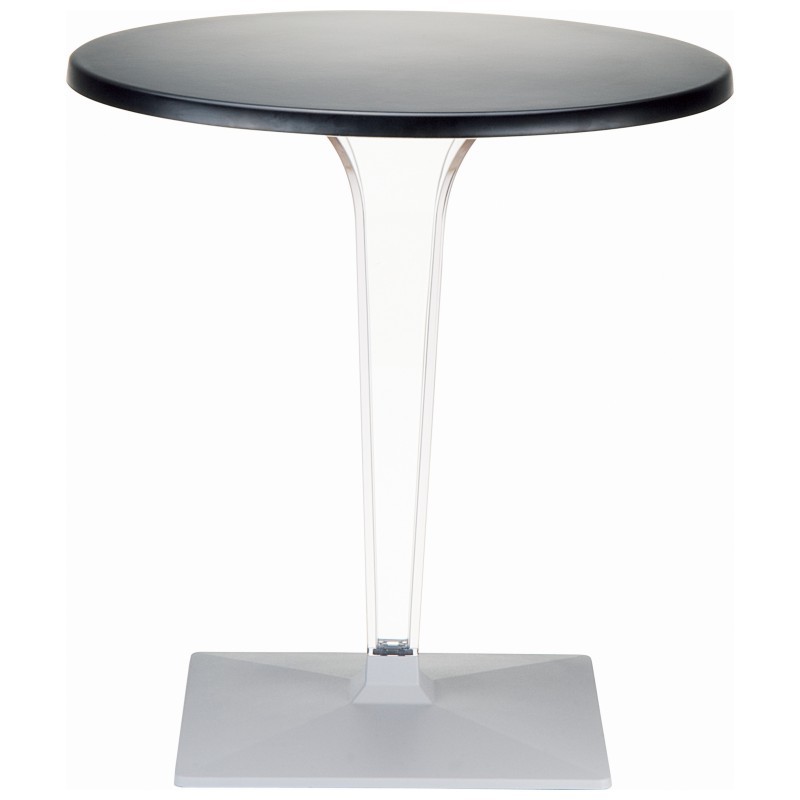 Ice Round Dining Table Black Top 31.5 inch. : Yogurt Shop Chairs