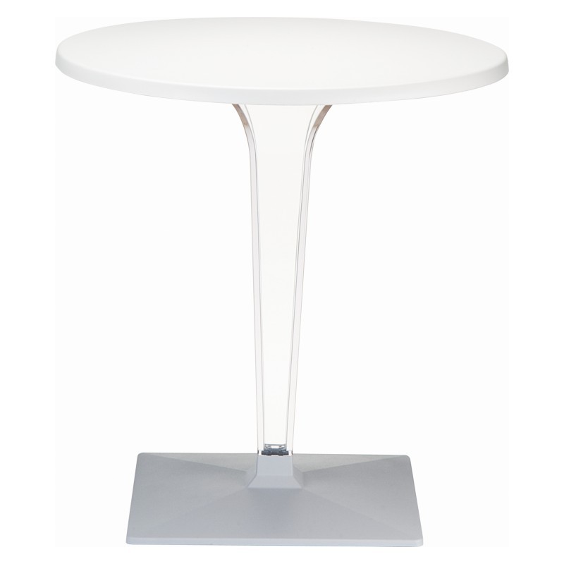 Ice Round Dining Table White Top 31.5 inch. : Yogurt Shop Chairs