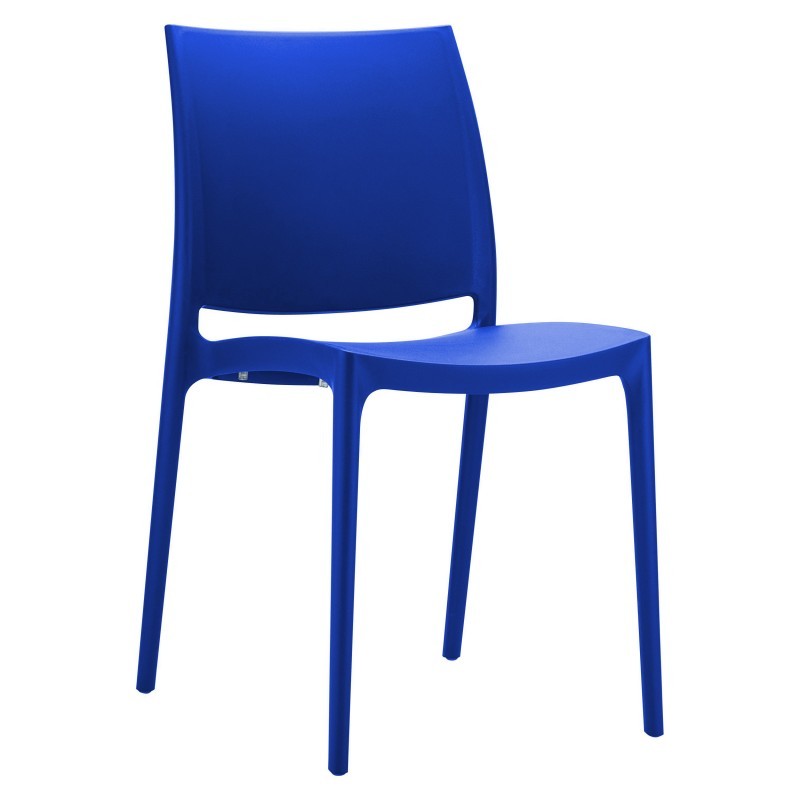 Outdoor Furniture: Resin: Maya Dining Chair Dark Blue