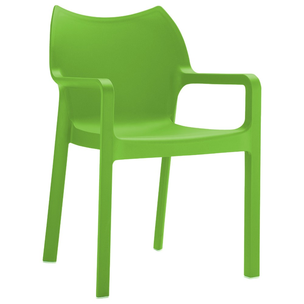 Diva Resin Outdoor Dining Arm Chair Tropical Green