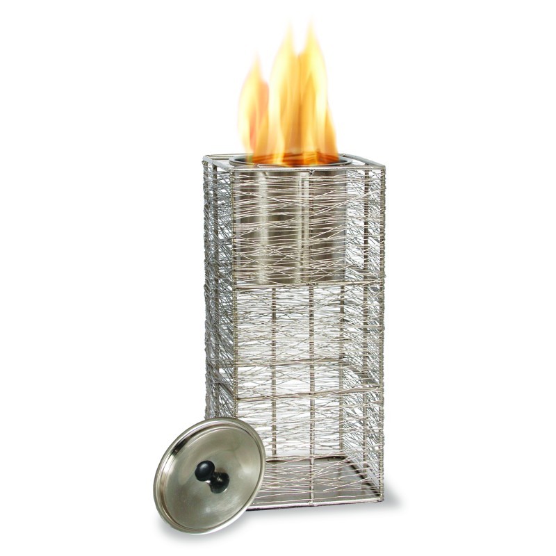 Wire Tower Gel Burner Polished Chrome