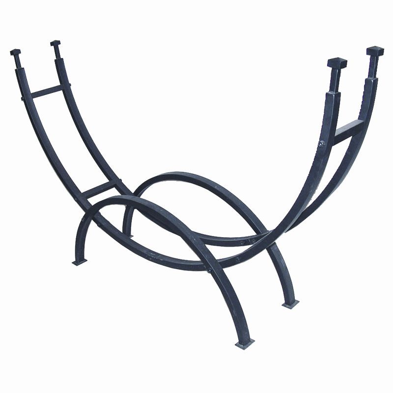 Wrought Iron Contemporary Black Log Rack