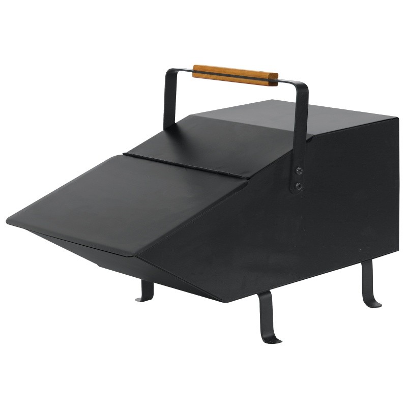 Black Finish Ash Bin With Lid : Fire Pits & Fireplaces