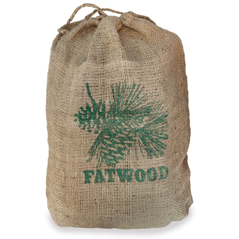 8 Pounds Fatwood Bundle In Burlap Sack : Fire Pits & Fireplaces