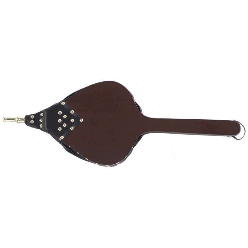 25" Dark Stained Hand Carved Bellow W / Long Handle : Fire Pits & Fireplaces