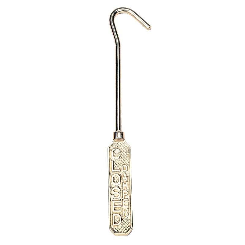 Solid Brass Open & Close Damper Pull : Fire Pits & Fireplaces