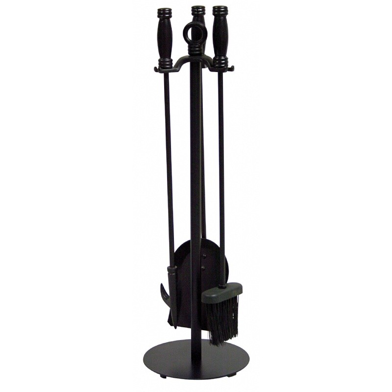 4 Piece Black Wrought Iron Fireset : Fire Pits & Fireplaces