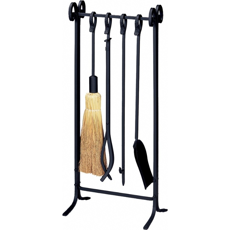 5 Piece Black Heavy Weight In Line Fireset : Fire Pits & Fireplaces