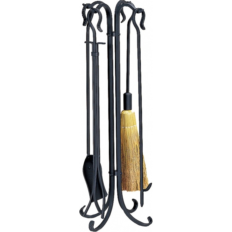 5 Piece Black Heavy Weight Rustic Fireset : Fire Pits & Fireplaces