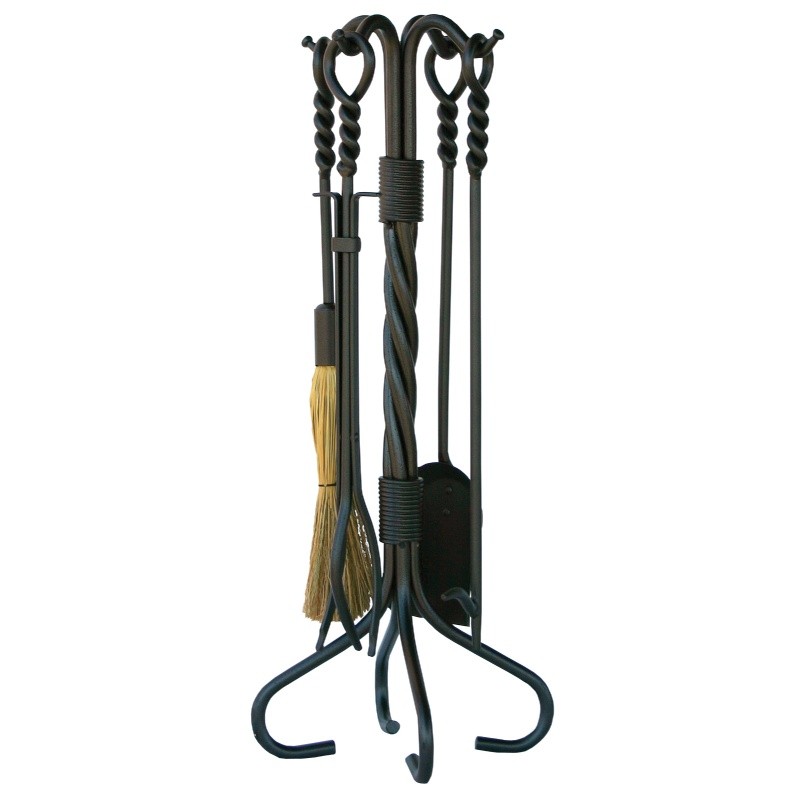5 Piece Olde World Iron Ring/Swirl Fireset : Fire Pits & Fireplaces