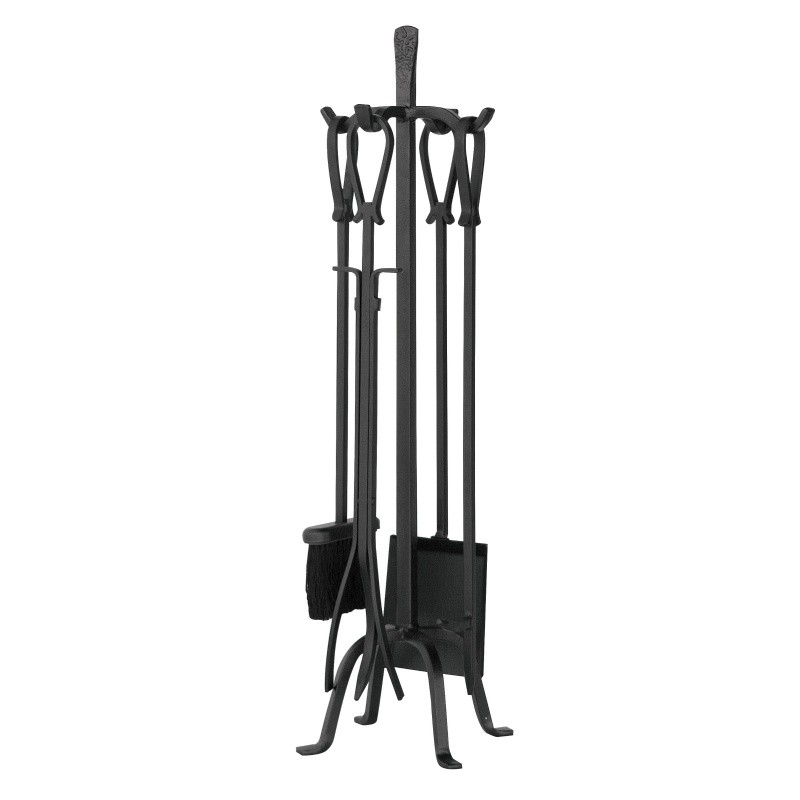 5 Piece Olde World Iron Fireset With Loop Handles : Fire Pits & Fireplaces