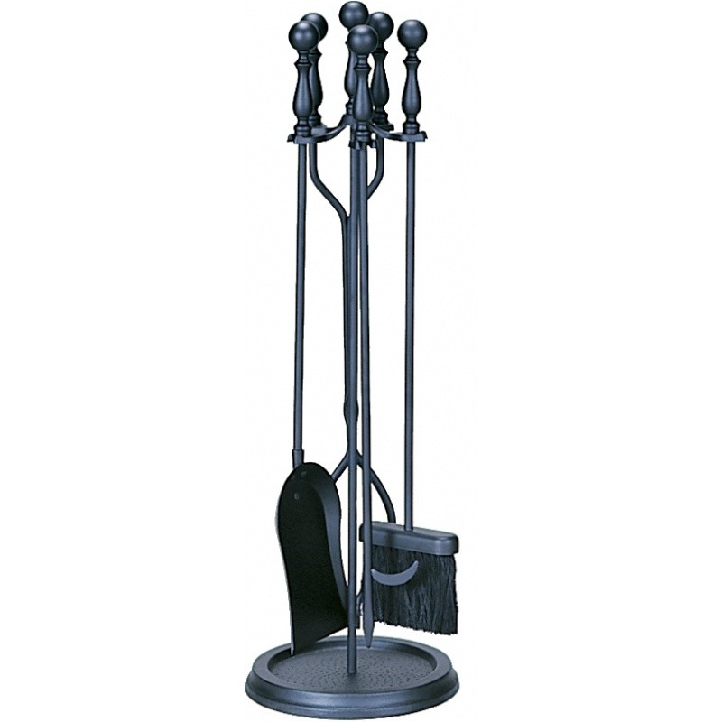 5 Piece Black Fireset With Ball Handles : Fire Pits & Fireplaces