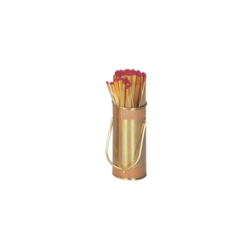 Solid Brass Match Holder With Striker & Copper Band : Fire Pits & Fireplaces