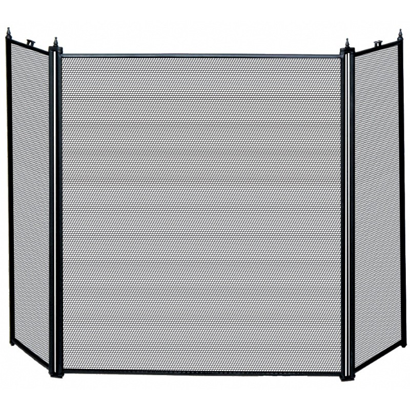 3 Fold Black Screen (S-1121) : Fire Pits & Fireplaces
