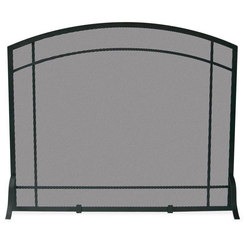 Single Panel Black Wrought Iron Mission Screen : Fire Pits & Fireplaces