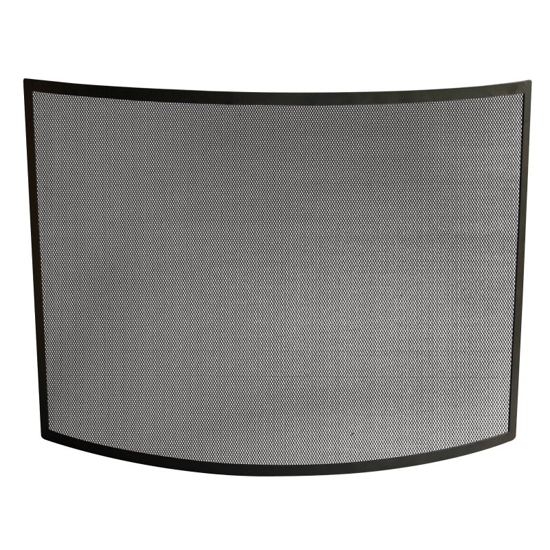 Single Panel Curved Black Wrought Iron Screen : Fire Pits & Fireplaces