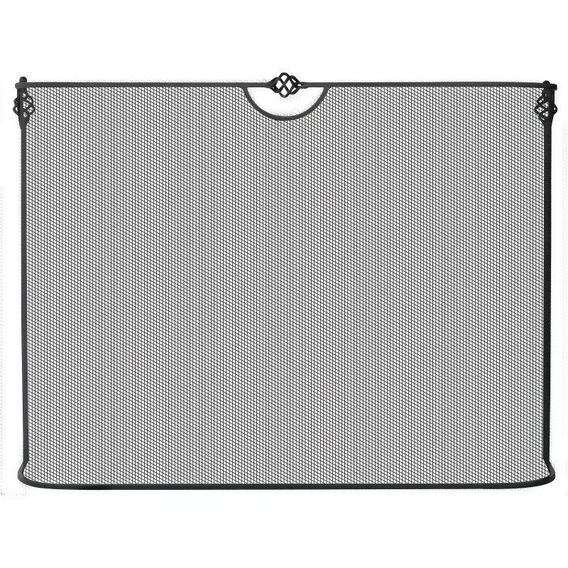 Single Panel Curved Black Wrought Iron Sparkguard : Fire Pits & Fireplaces