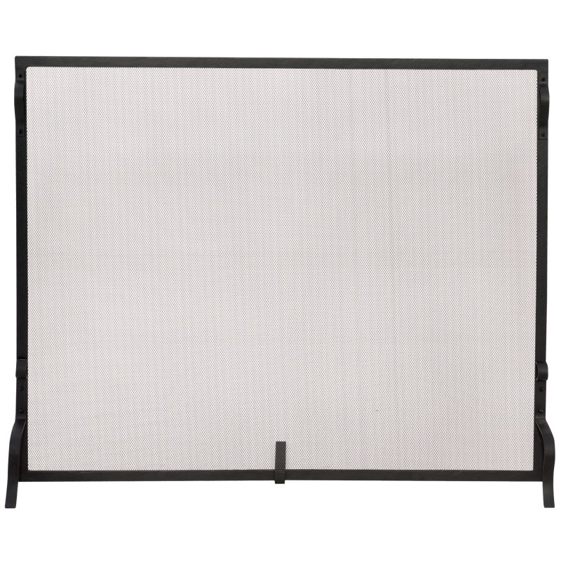 Single Panel Black Wrought Iron Sparkguard , Medium : Fire Pits & Fireplaces