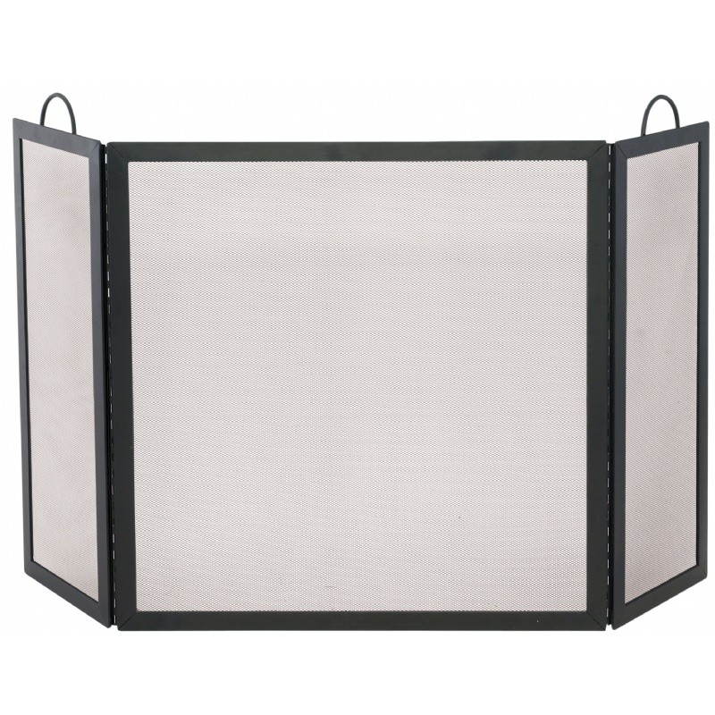 3 Fold Black Wrought Iron Medium Screen : Fire Pits & Fireplaces
