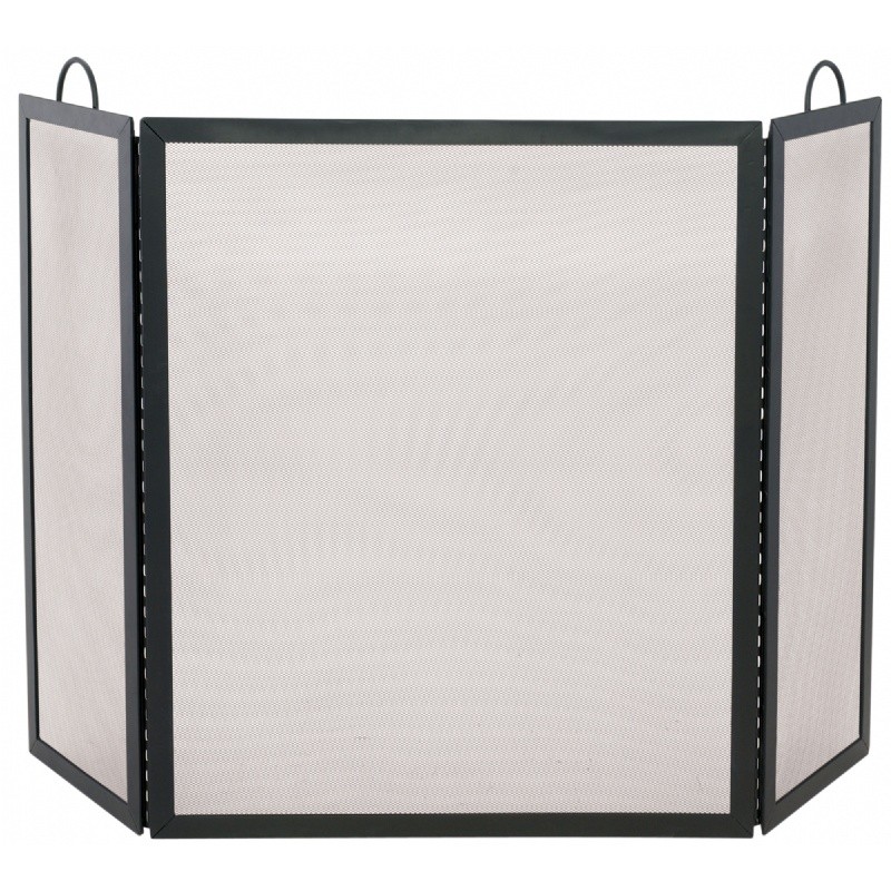 3 Fold Black Wrought Iron Large Screen : Fire Pits & Fireplaces