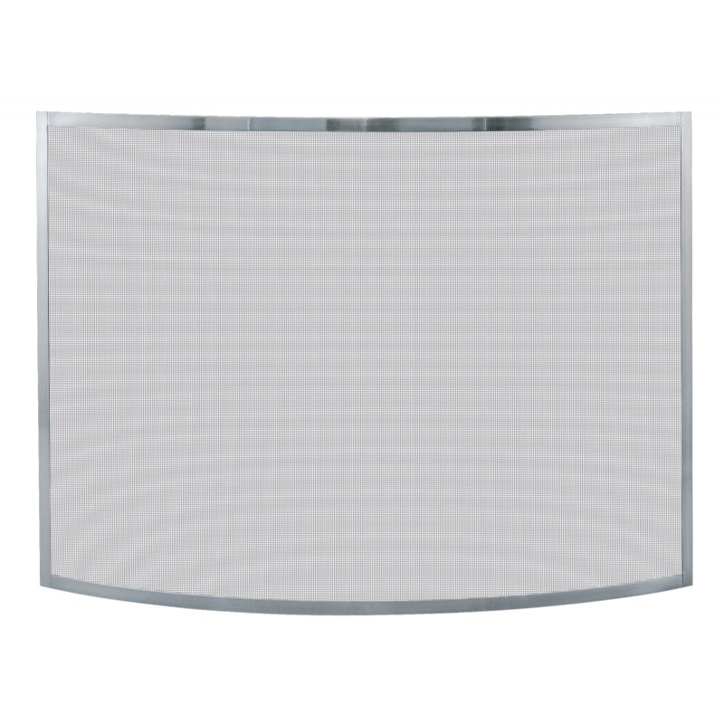 Single Panel Curved Pewter Screen : Fire Pits & Fireplaces