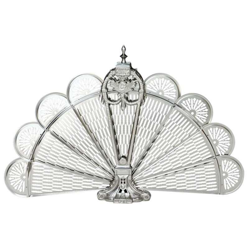 Pewter Finish Ornate Fan Screen : Fire Pits & Fireplaces