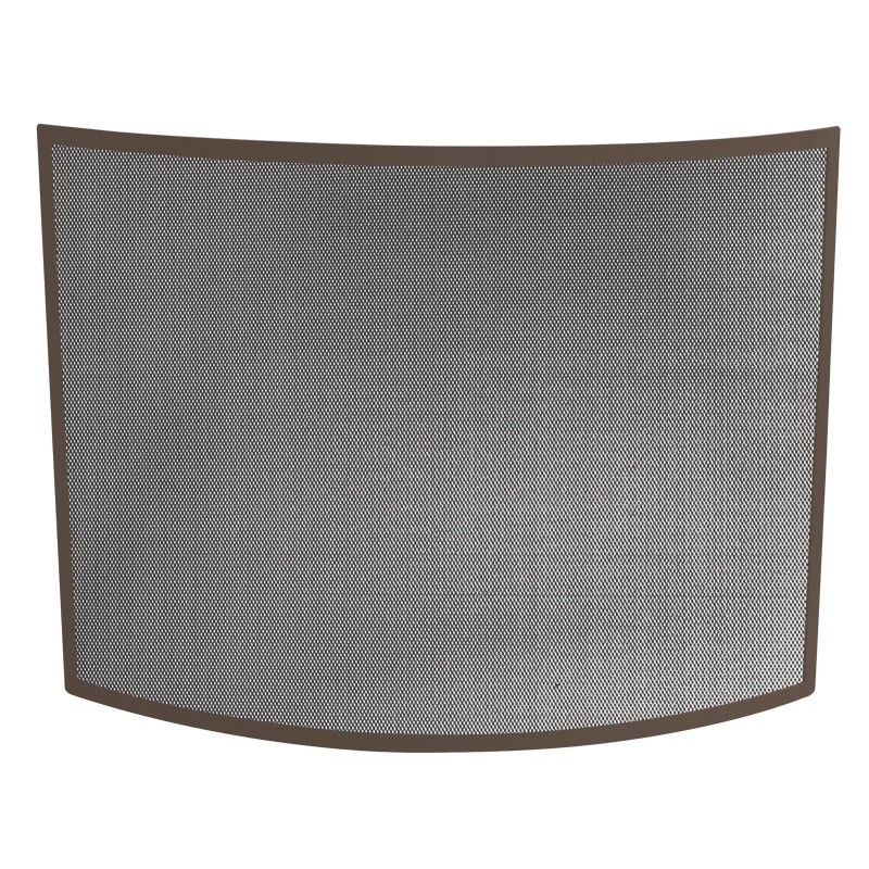 Single Panel Curved Bronze Wrought Iron Screen : Fire Pits & Fireplaces